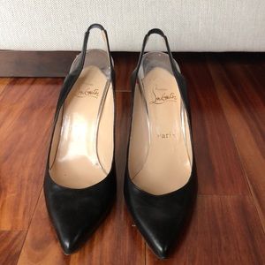 Christian Louboutin black sling back heels sz 40.5